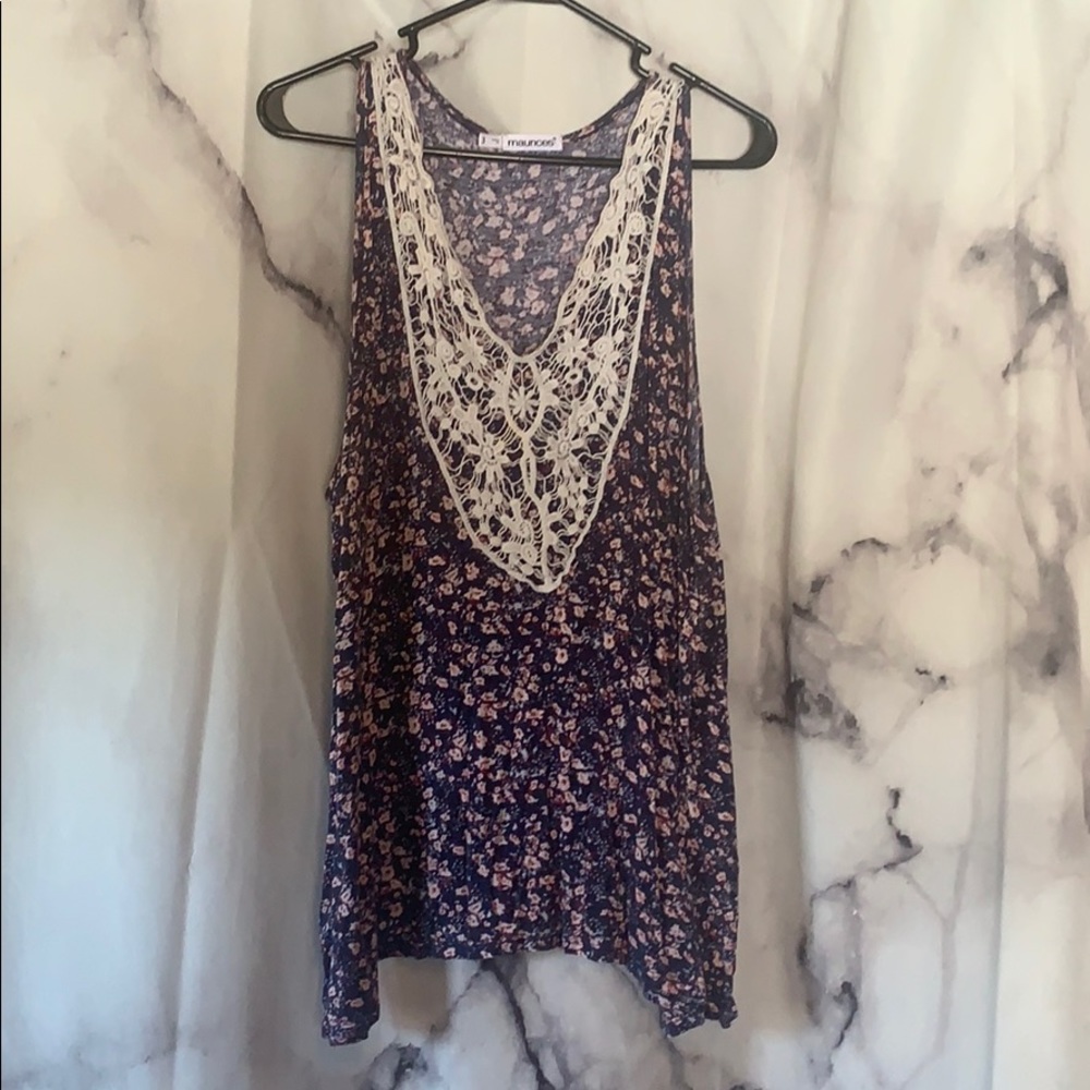 Flowy floral lace top